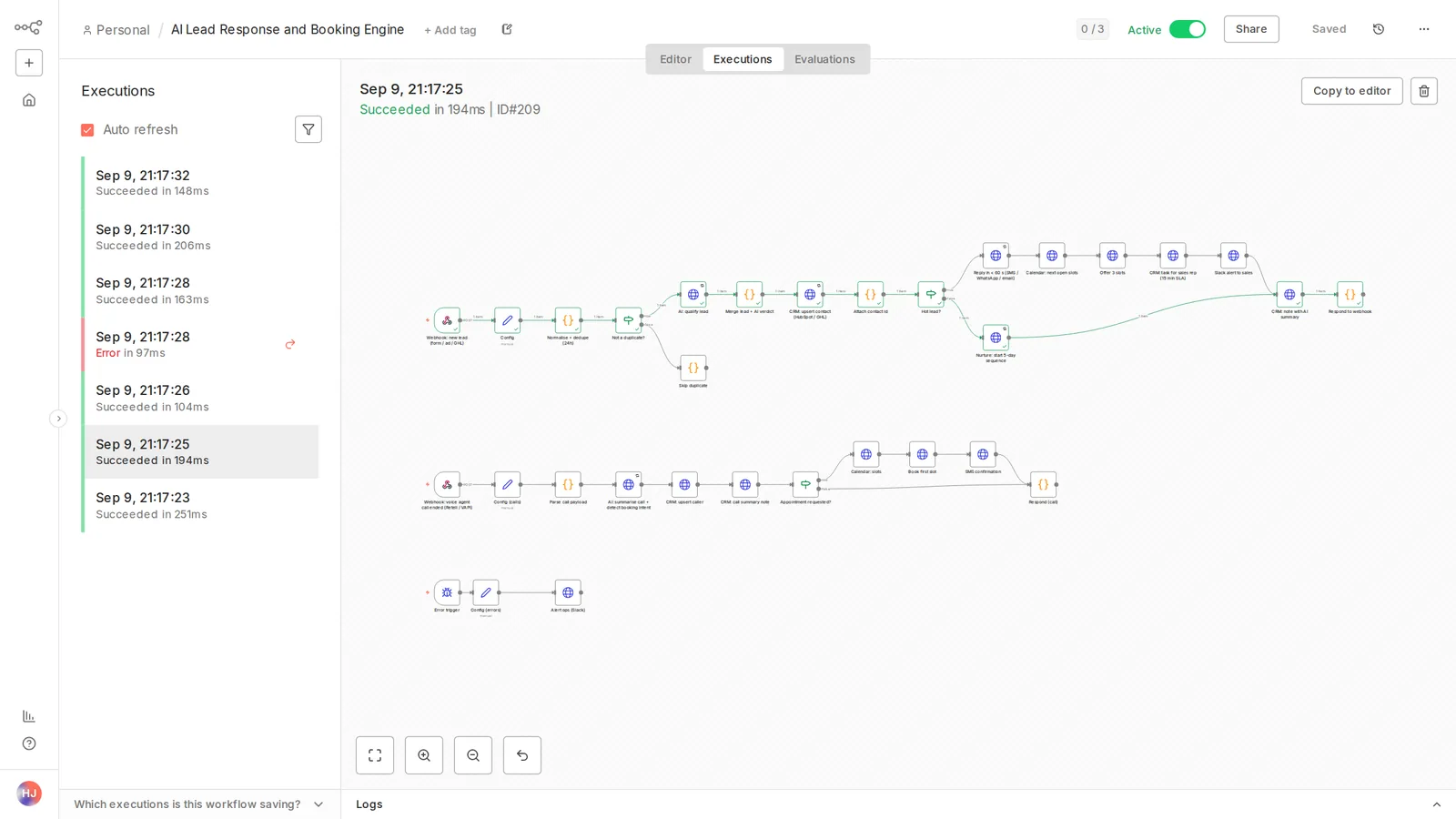 Cooler lead: logged in the CRM and started on a nurture sequence instead of a sales call.
