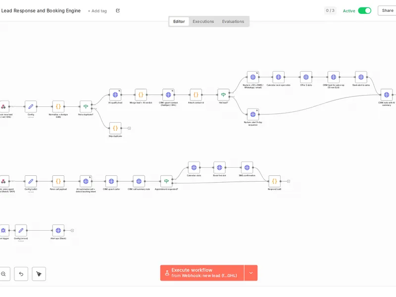AI lead response and booking engine
